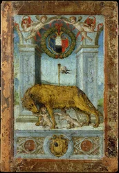 De wolvin die Romulus en Remus zoogt