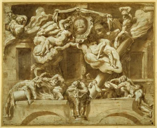 De gevel van Casa Orsi, naar Lelio Orsi