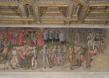 De eed van trouw aan de eerste kapitein Luigi Gonzaga in 1328