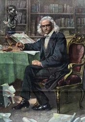 Theodor Mommsen (1817 - 1903), Duits historicus en politicus (Nobelprijs voor Literatuur 1902) - in "La Tribuna illustrata".