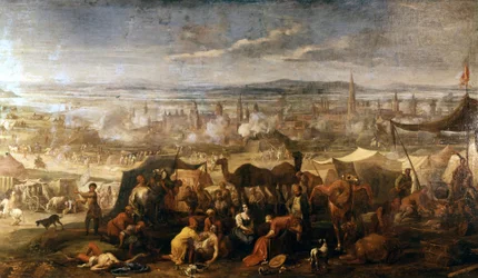 Turks kampement nabij Wenen tijdens het beleg in 1683. Wenen, Arsenal Museum