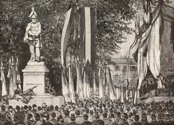 Onthulling van het monument voor generaal Giacomo Medici, Milaan