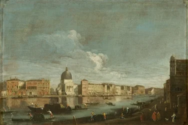 Uitzicht op San Simeone Piccolo aan het Canal Grande, Venetië, c.1760