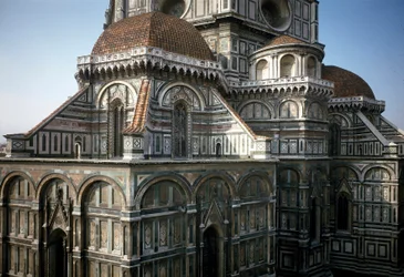 Uitzicht op de apsis van de kathedraal van Florence (Duomo Santa Maria del Fiore)