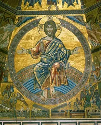 Christus Pantocrator in de mandorla van de koepel van het Baptisterium, Florence (mozaïek)