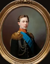 Portret van Tsarevitsj Nicolaas Aleksandrovitsj van Rusland 1843-1865, 1865