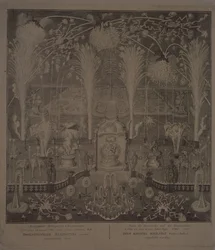 Illuminatie bij de Academie voor Schone Kunsten in de oudejaarsnacht van 1748