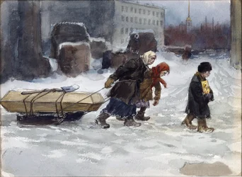 Begrafenis van een arbeider die geen communist was door Vladimirov, Ivan Alexeyevich