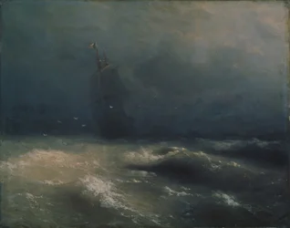 Storm aan de kust bij Nice, 1885