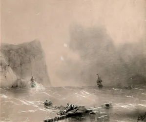 De ramp van de Britse vloot voor de kust van Balaclava op 14 november 1854, 1854