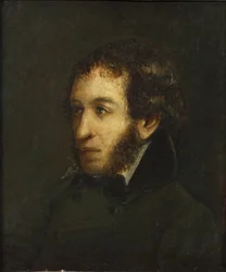 Laatste levensportret van de dichter Alexander Sergejevitsj Poesjkin 1799-1837, 1837