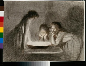 Waarzeggerij op kerstavond - Ivan Nikolajevitsj Kramskoj (Kramskoy) (1837-1887)
