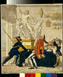 Napoleon Bonaparte verkoopt gestolen goederen, waaronder de Laocoöngroep