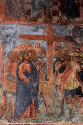Fresco in de Kathedraal van Onze-Lieve-Vrouw van het Teken, Novgorod, vroege 18e eeuw