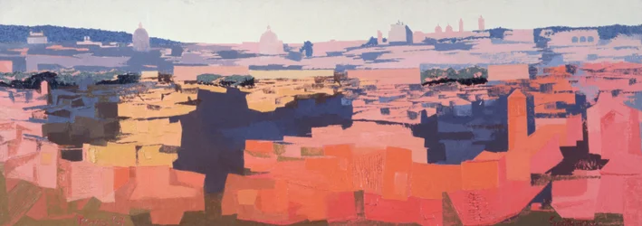 Rome, Uitzicht vanaf de Spaanse Academie op de Gianicolo, Zonsondergang, 1968