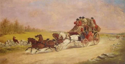 De koninklijke postkoets tussen de vos en de jacht, 1881