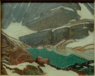 Sneeuw bij Lake Oesa