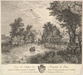Rivierlandschap naar het schilderij in de kast van de heer Poullain