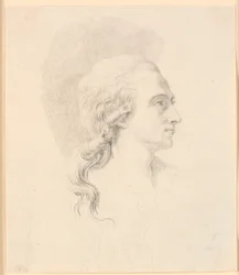 Portret van beeldhouwer Alexander Trippel. Profiel naar rechts