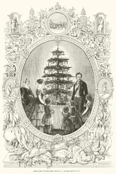 Kerstboom in Windsor Castle (gravure)