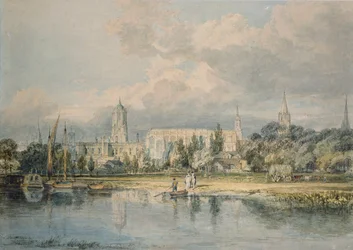 Zuidaanzicht van Christ Church enz. vanuit de Weiden, 1798-1799