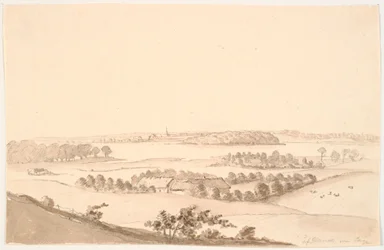 Landschap met wijd uitzicht. Glænø
