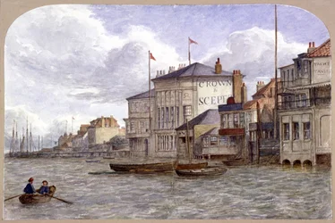Uitzicht op de Crown And Sceptre Inn, Greenwich, Londen, ca. 1870