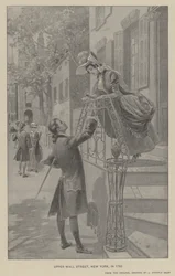 Upper Wall Street, New York, in 1783 (litho)