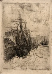 Boten bij eb - Eiland Man