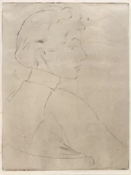 Groot hoofd in profiel