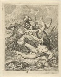 Achilles vecht met riviergod Scamander