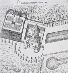 De Hermitage en de Maison Blanc bij het Chateau de Gaillon, uit 