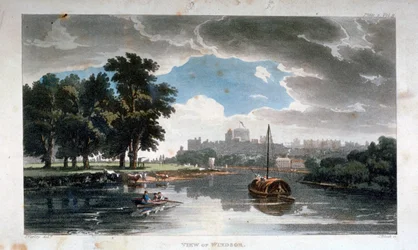 Uitzicht op Windsor vanaf de rivier de Theems, Berkshire, ca. 1820