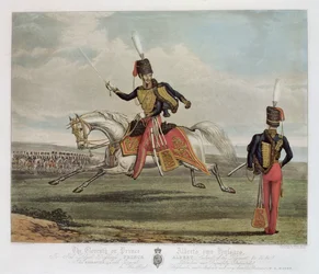 De elfde, of Prins Alberts, Huzaren, gegraveerd door Charles Hunt