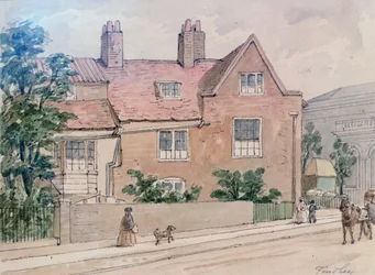 Oude huizen op Kennington Green, 1855