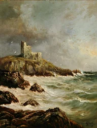Vervallen Kasteel op Rotsachtige Kust