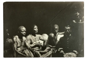 Kapitein Gallwey en Edo-hoofden, Benin, Nigeria, 1892