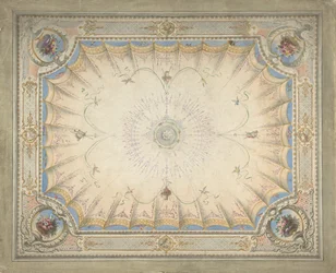 Plafondontwerp voor de boudoir, Ardgowan, ca. 1868