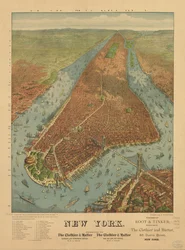 Kaart van New York (niet op schaal)