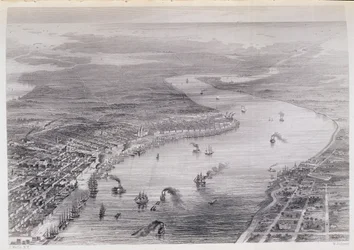 Vogelvlucht van New Orleans, uit 