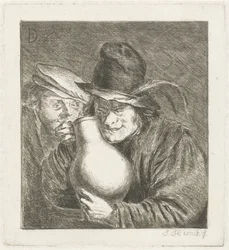 Twee boeren met een kruik