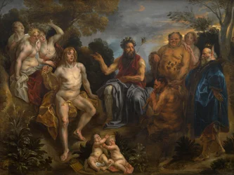 Het oordeel van Midas (olieverf op doek)