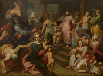 Christus zegent de kinderen Laat de kinderen tot mij komen