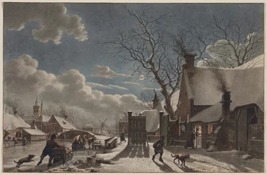 Winternacht in een Nederlandse Stad, 1797