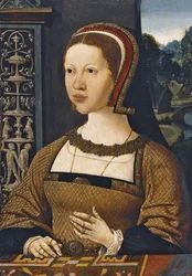 Portret van Isabella van Oostenrijk, koningin van Denemarken, ca 1524