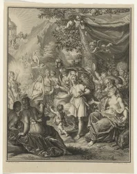 Allegorische voorstelling met Telemachus en Minerva