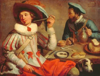 Twee soldaten aan een tafel