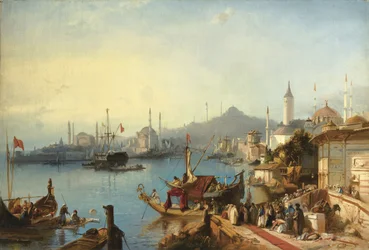 De aankomst van Sultan Abdülmecid bij de Nusretiye-moskee, 1842