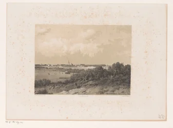 Landschap met dorp aan de horizon