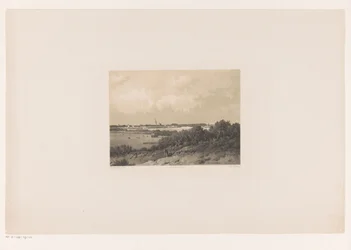 Landschap met dorp aan de horizon